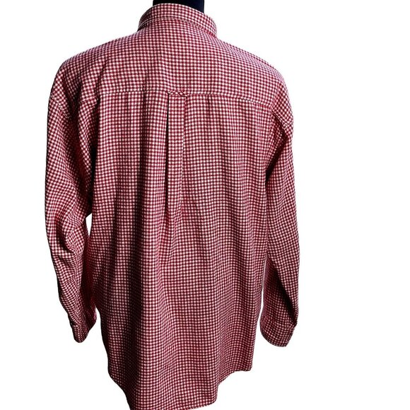 Vintage Chaps Ralph Lauren Shirt Mens XL red check Flannel Button Up Cotton - Picture 3 of 12